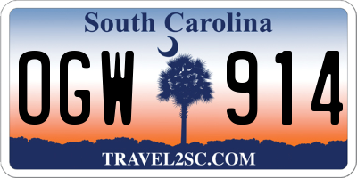 SC license plate OGW914