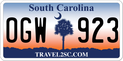 SC license plate OGW923