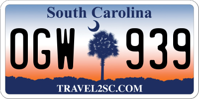 SC license plate OGW939