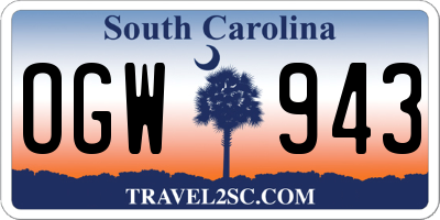 SC license plate OGW943