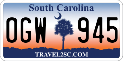 SC license plate OGW945