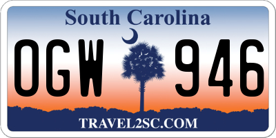 SC license plate OGW946
