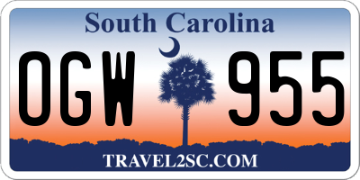 SC license plate OGW955
