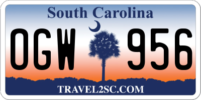 SC license plate OGW956