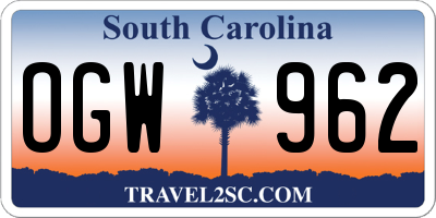 SC license plate OGW962