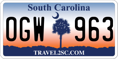 SC license plate OGW963