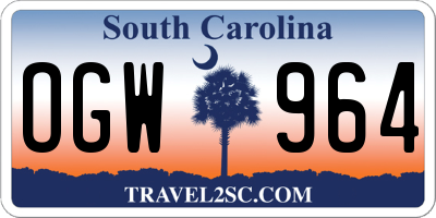 SC license plate OGW964