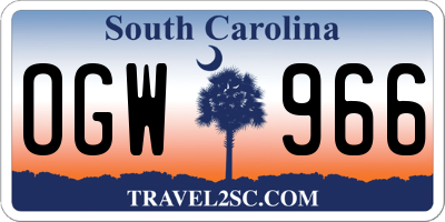 SC license plate OGW966