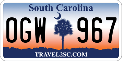 SC license plate OGW967