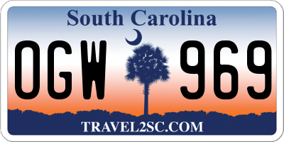 SC license plate OGW969