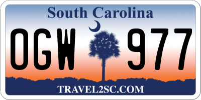SC license plate OGW977