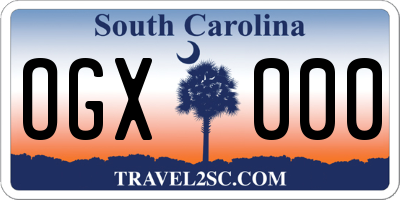 SC license plate OGX000