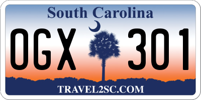 SC license plate OGX301