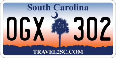 SC license plate OGX302