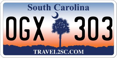 SC license plate OGX303