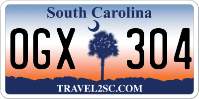 SC license plate OGX304