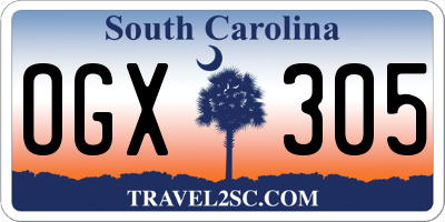 SC license plate OGX305