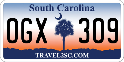 SC license plate OGX309