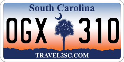 SC license plate OGX310
