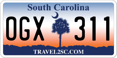 SC license plate OGX311