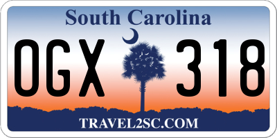 SC license plate OGX318