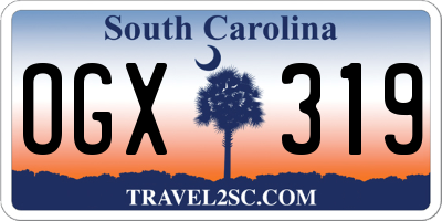 SC license plate OGX319