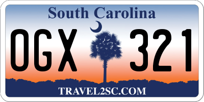 SC license plate OGX321
