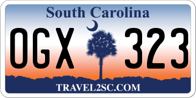 SC license plate OGX323
