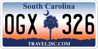 SC license plate OGX326