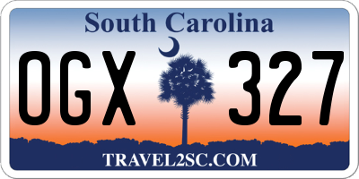 SC license plate OGX327
