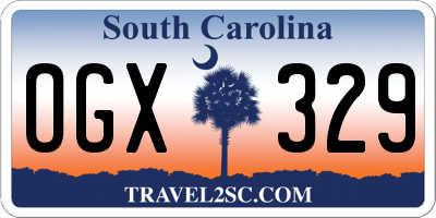 SC license plate OGX329