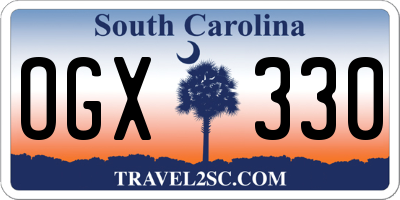 SC license plate OGX330