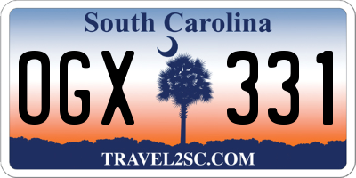 SC license plate OGX331
