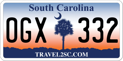SC license plate OGX332