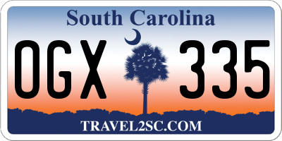 SC license plate OGX335