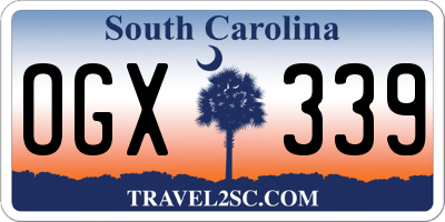 SC license plate OGX339