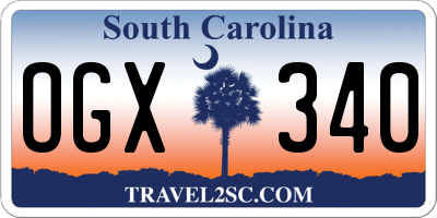 SC license plate OGX340
