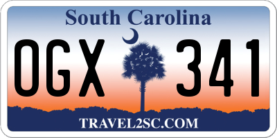 SC license plate OGX341