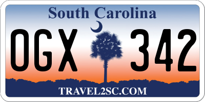 SC license plate OGX342