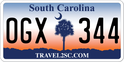 SC license plate OGX344