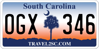 SC license plate OGX346