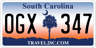 SC license plate OGX347