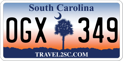 SC license plate OGX349