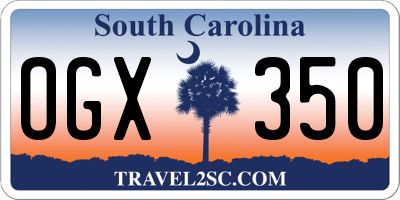 SC license plate OGX350