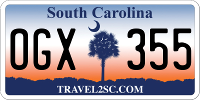 SC license plate OGX355