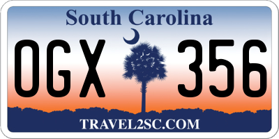 SC license plate OGX356
