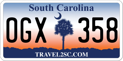 SC license plate OGX358