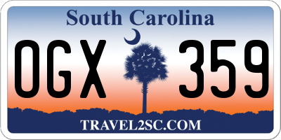 SC license plate OGX359