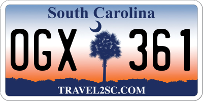 SC license plate OGX361