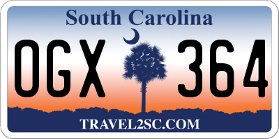 SC license plate OGX364